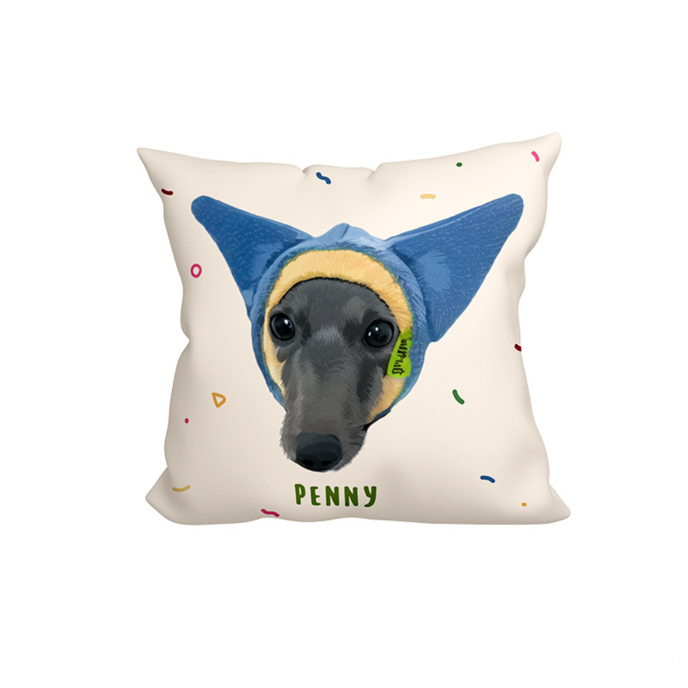 Custom Pillow with Pet Portrait